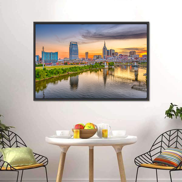 Nashville Downtown Skyline Canvas Wall Art