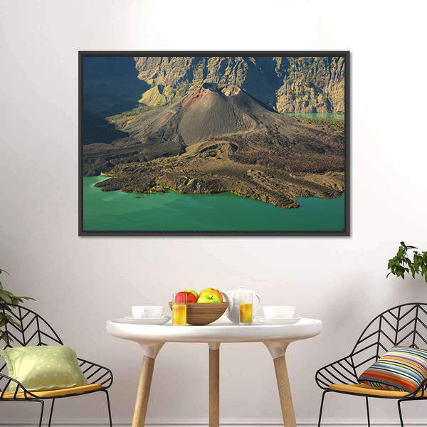 Caldera Lake and Volcano, Indonesia Canvas Wall Art