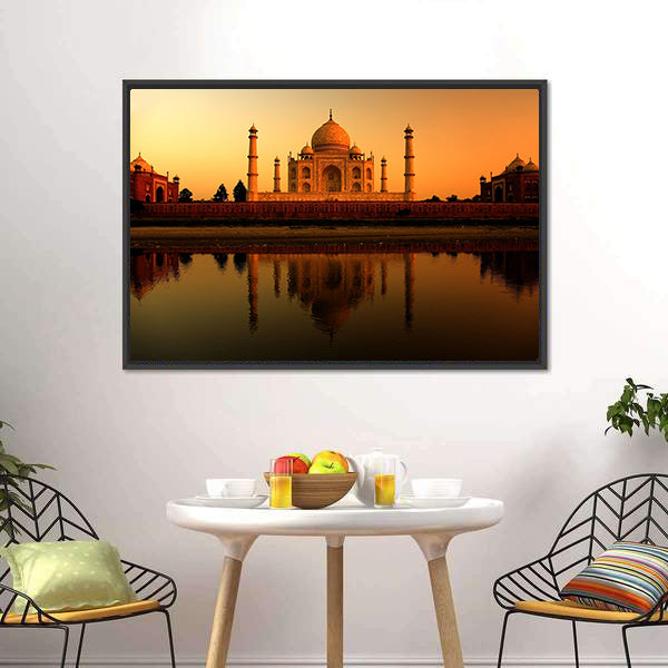 Beautiful Taj Mahal Canvas Wall Art-5 Horizontal-Gallery Wrap-22" x 12"-Tiaracle