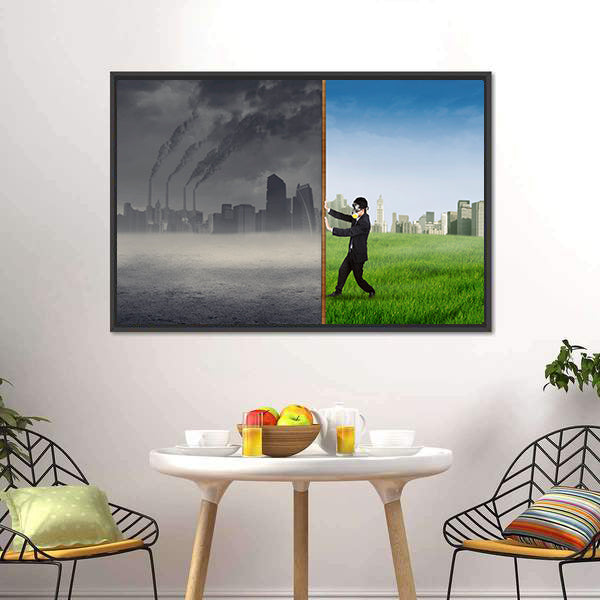 Environment Change Concept Canvas Wall Art-3 Horizontal-Gallery Wrap-25" x 16"-Tiaracle