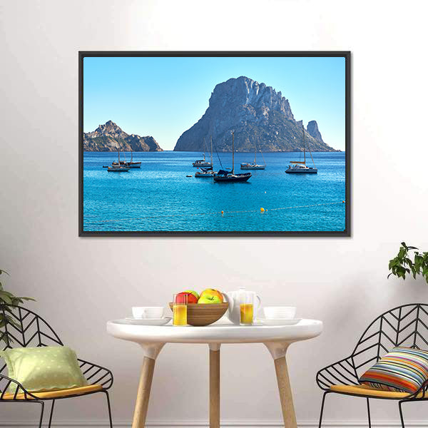Island Of Es Vedra Canvas Wall Art-5 Horizontal-Gallery Wrap-22" x 12"-Tiaracle