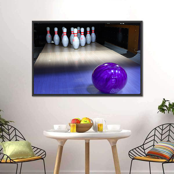 Bowling Ball And Pins Canvas Wall Art