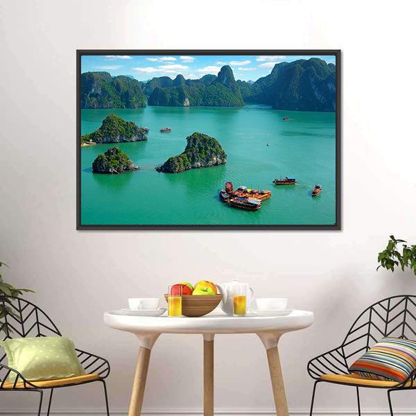 Ha Long Bay Vietnam Canvas Wall Art-5 Horizontal-Gallery Wrap-22" x 12"-Tiaracle