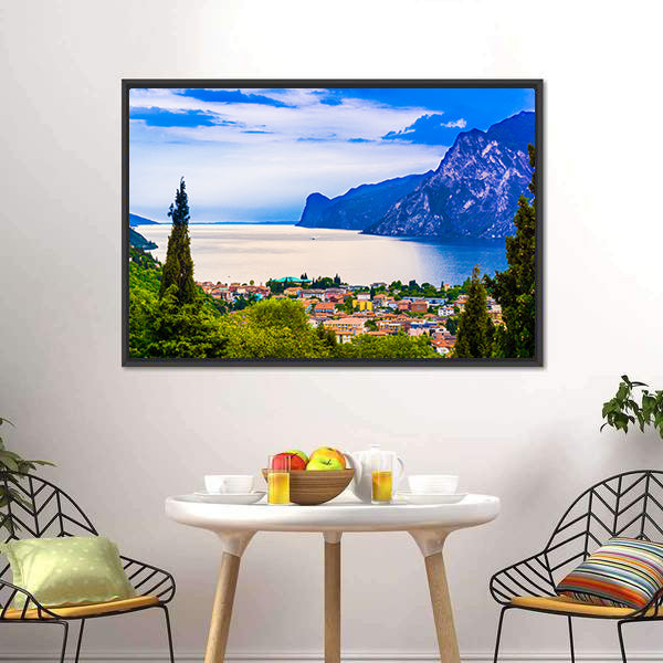 Lago Di Garda Lakeside Town Canvas Wall Art