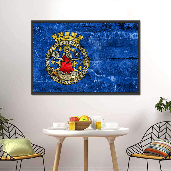Flag Of Oslo Norway Canvas Wall Art-5 Horizontal-Gallery Wrap-22" x 12"-Tiaracle