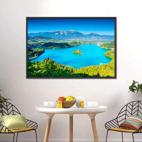 Bled Lake Slovenia Canvas Wall Art-5 Horizontal-Gallery Wrap-22" x 12"-Tiaracle