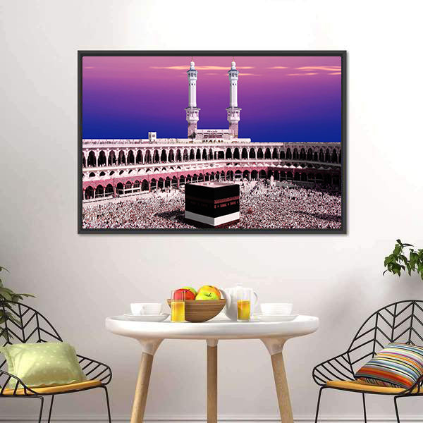 Holy Kaaba at Dusk Canvas Wall Art
