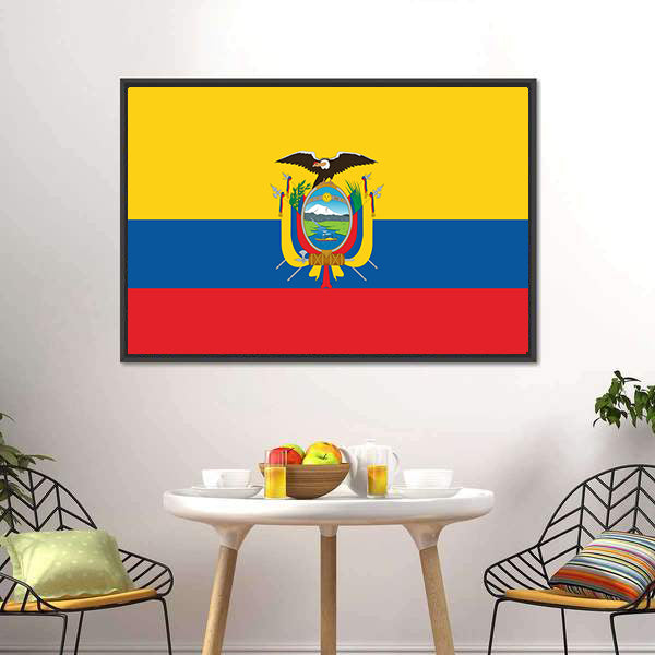Ecuador Flag Canvas Wall Art-5 Horizontal-Gallery Wrap-22" x 12"-Tiaracle