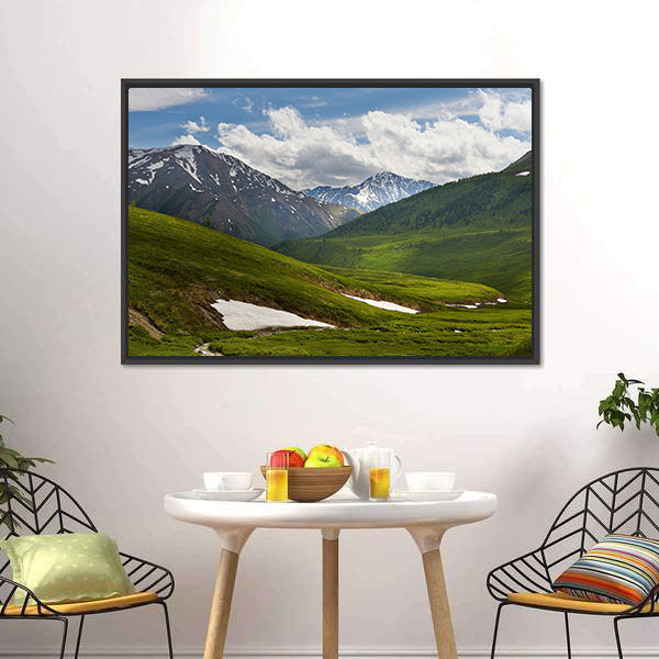 Mountain Lake West Siberia Canvas Wall Art
