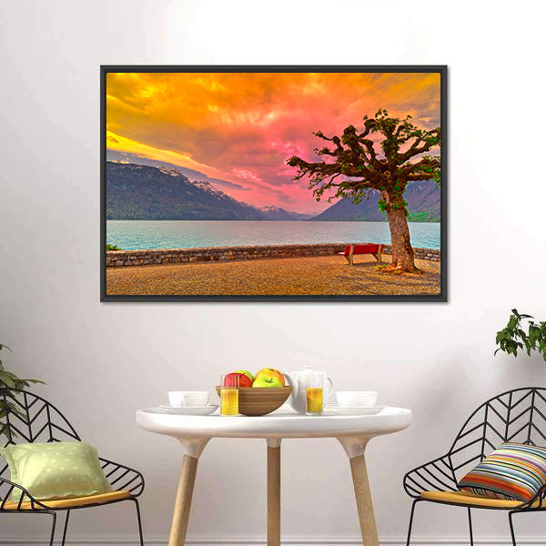 Lake Brienzer at Sunset Canvas Wall Art