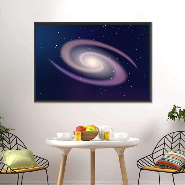 Dark Sky Reflecting Galaxy And Stars Canvas Wall Art-5 Horizontal-Gallery Wrap-22" x 12"-Tiaracle