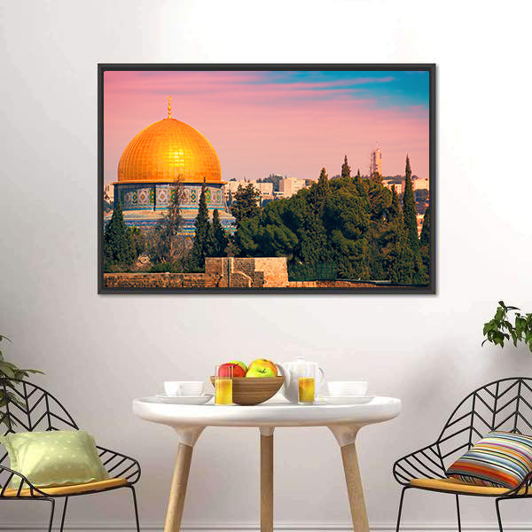 Dome Of Jerusalem Canvas Wall Art-5 Horizontal-Gallery Wrap-22" x 12"-Tiaracle