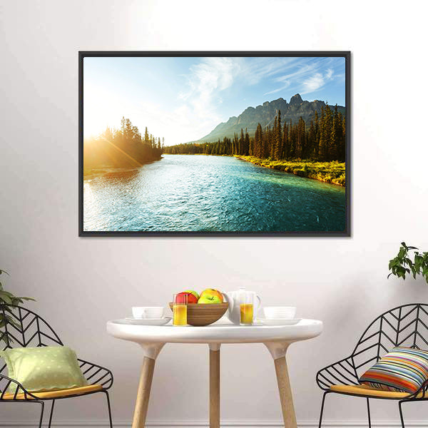 Castle Mountain Canvas Wall Art-3 Horizontal-Gallery Wrap-25" x 16"-Tiaracle