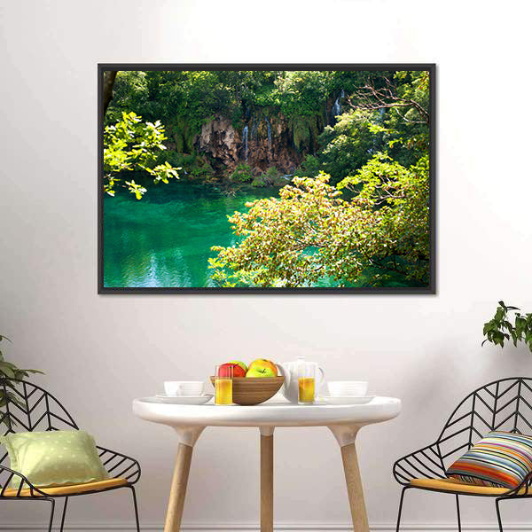 Emerald Forest Lake Canvas Wall Art
