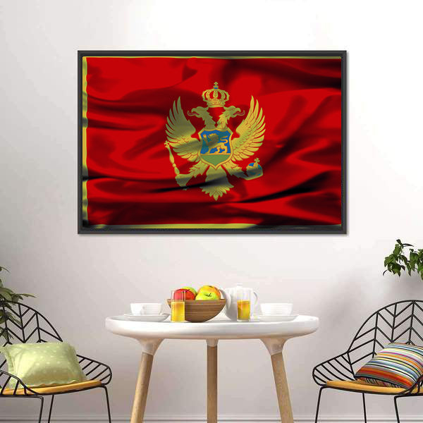 Montenegrin Flag Canvas Wall Art-5 Horizontal-Gallery Wrap-22" x 12"-Tiaracle