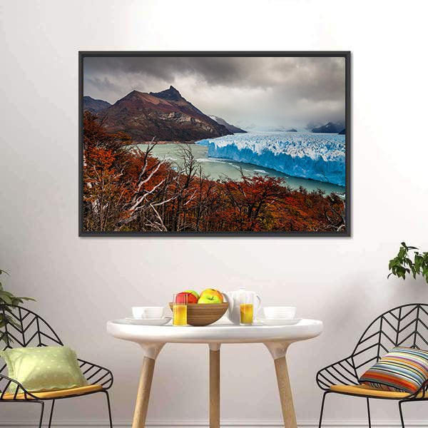 Glacier Perito Moreno National Park In Autumn Canvas Wall Art-3 Horizontal-Gallery Wrap-25" x 16"-Tiaracle