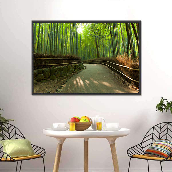 Arashiyama Bamboo Grove In Kyoto Japan Canvas Wall Art-3 Horizontal-Gallery Wrap-25" x 16"-Tiaracle