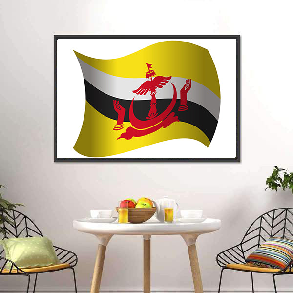 Brunei Flag Canvas Wall Art-5 Horizontal-Gallery Wrap-22" x 12"-Tiaracle