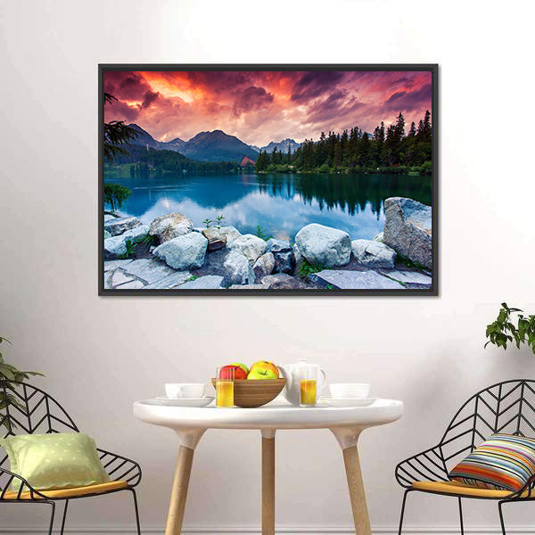 Mountain Lake In National Park High Tatra Canvas Wall Art-5 Horizontal-Gallery Wrap-22" x 12"-Tiaracle