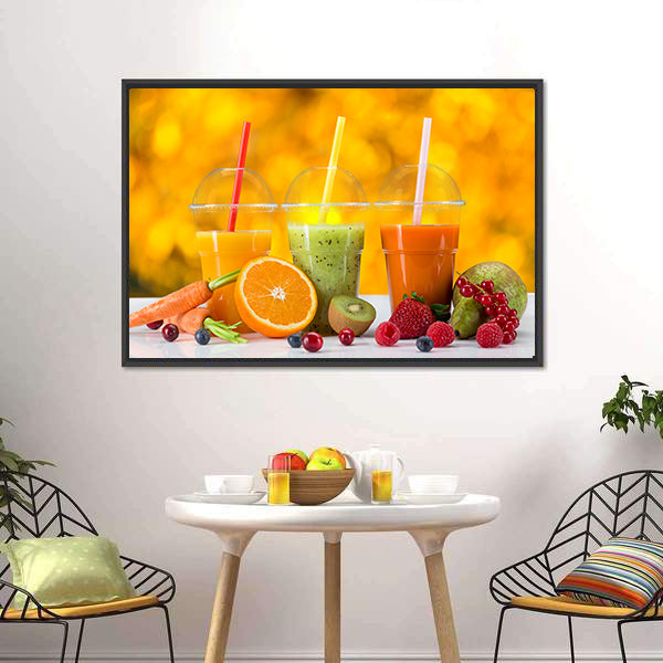 Fresh Juice Mix Fruit Canvas Wall Art