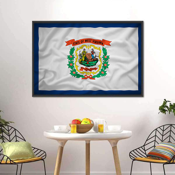 Flag Of West Virginia Canvas Wall Art-3 Horizontal-Gallery Wrap-25" x 16"-Tiaracle