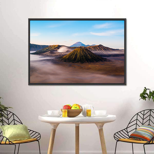 Mist On Mount Bromo Canvas Wall Art-5 Horizontal-Gallery Wrap-22" x 12"-Tiaracle