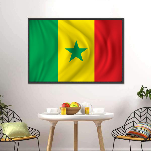 Flag Of Senegal Canvas Wall Art-5 Horizontal-Gallery Wrap-22" x 12"-Tiaracle