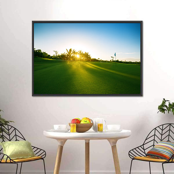 Countryside Golf Course at Sunrise Canvas Wall Art