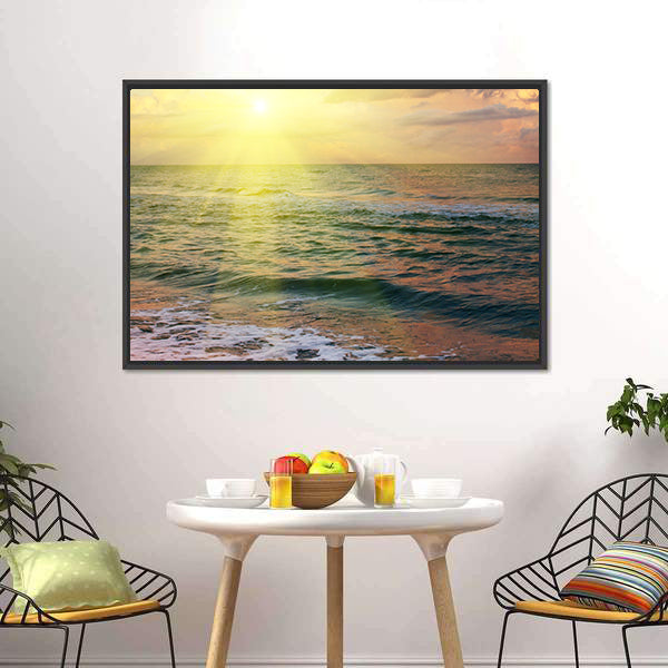 Beautiful Sea Sunset Canvas Wall Art