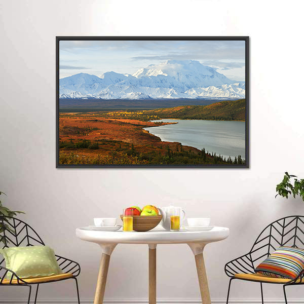 Denali Mountain And Wonder Lake At Sunrise Canvas Wall Art-5 Horizontal-Gallery Wrap-22" x 12"-Tiaracle