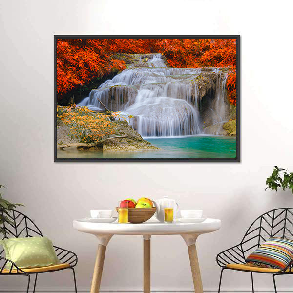 Erwan Waterfall Canvas Wall Art-5 Horizontal-Gallery Wrap-22" x 12"-Tiaracle