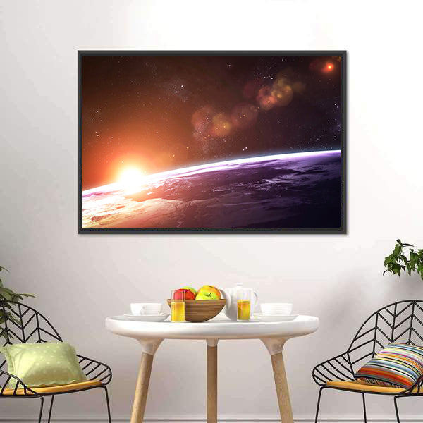 Beautiful Sunset On Planet Earth Canvas Wall Art-3 Horizontal-Gallery Wrap-25" x 16"-Tiaracle