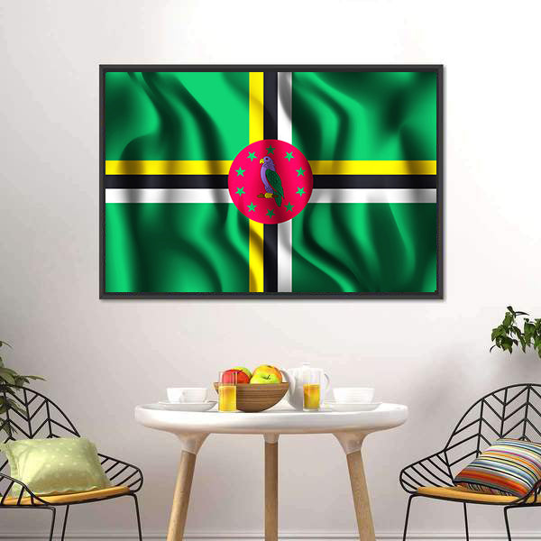 Flag Of Dominica Canvas Wall Art-5 Horizontal-Gallery Wrap-22" x 12"-Tiaracle