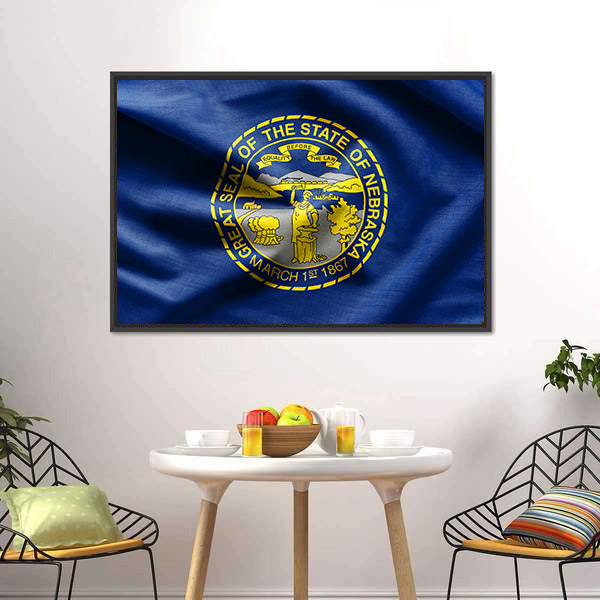 Nebraska Flag Canvas Wall Art-3 Horizontal-Gallery Wrap-25" x 16"-Tiaracle