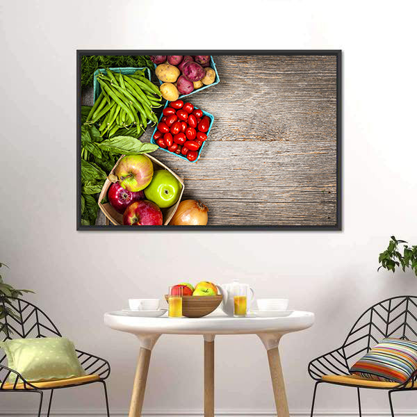 Fruits & Vegetables Canvas Wall Art-5 Horizontal-Gallery Wrap-22" x 12"-Tiaracle
