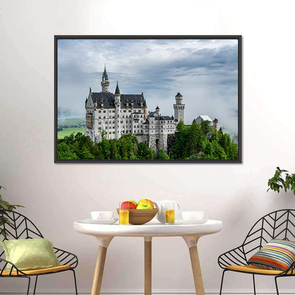 Castel Called Neuschwanstein In Bavaria Canvas Wall Art-3 Horizontal-Gallery Wrap-25" x 16"-Tiaracle