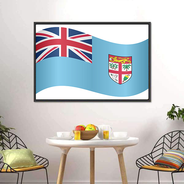 Fijian National Official Flag Canvas Wall Art-5 Horizontal-Gallery Wrap-22" x 12"-Tiaracle