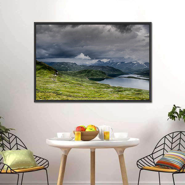 Calm Lake with Snow-capped Mountains Canvas Wall Art