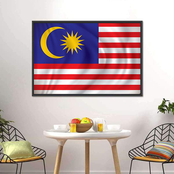 Flag Of The Malaysia Canvas Wall Art-5 Horizontal-Gallery Wrap-22" x 12"-Tiaracle