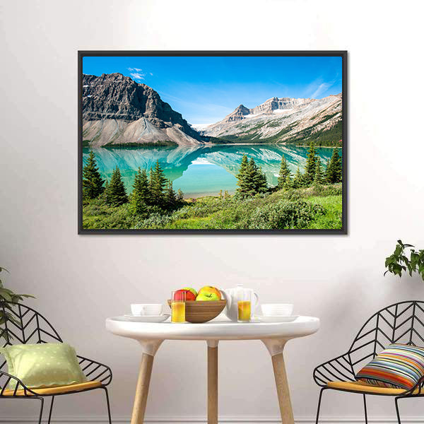 Bow Lake Canvas Wall Art-5 Horizontal-Gallery Wrap-22" x 12"-Tiaracle