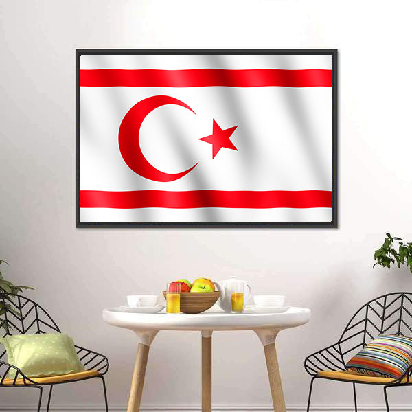 Flag Of Northern Cyprus Canvas Wall Art-5 Horizontal-Gallery Wrap-22" x 12"-Tiaracle