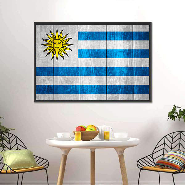 Flag Of Uruguay Canvas Wall Art-5 Horizontal-Gallery Wrap-22" x 12"-Tiaracle