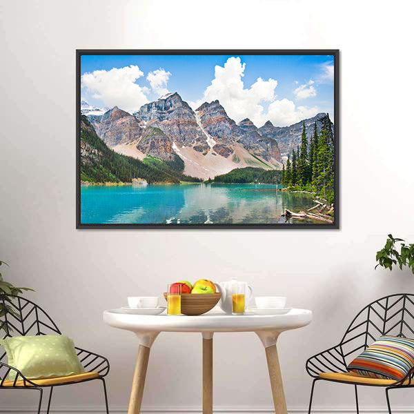 Famous Moraine Lake Canvas Wall Art-5 Horizontal-Gallery Wrap-22" x 12"-Tiaracle