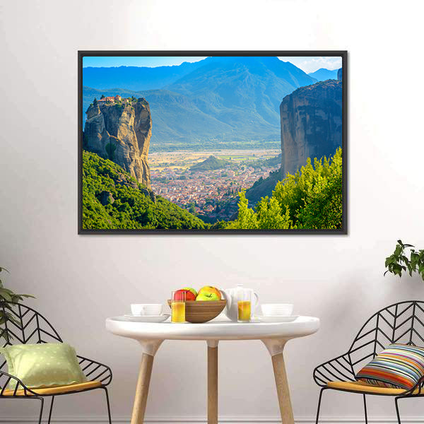 Meteora Monastery Perched on High Rock Canvas Wall Art