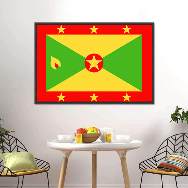 Grenada Flag Canvas Wall Art-5 Horizontal-Gallery Wrap-22" x 12"-Tiaracle