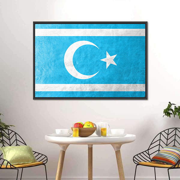 Flag Of Iraqi Turkmen Canvas Wall Art-5 Horizontal-Gallery Wrap-22" x 12"-Tiaracle
