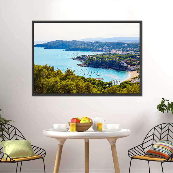 Costa Brava Calella Aerial View Canvas Wall Art-5 Horizontal-Gallery Wrap-22" x 12"-Tiaracle