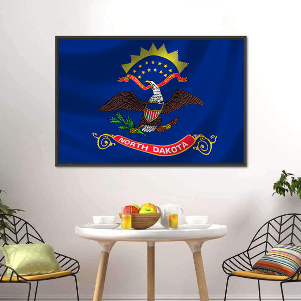 North Dakota Flag Canvas Wall Art-5 Horizontal-Gallery Wrap-22" x 12"-Tiaracle