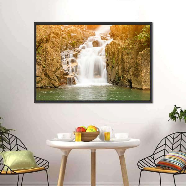 Namtok Phlio Waterfall Canvas Wall Art-5 Horizontal-Gallery Wrap-22" x 12"-Tiaracle