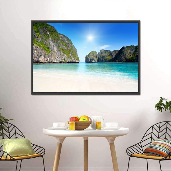 Morning In Maya Bay Canvas Wall Art-3 Horizontal-Gallery Wrap-25" x 16"-Tiaracle